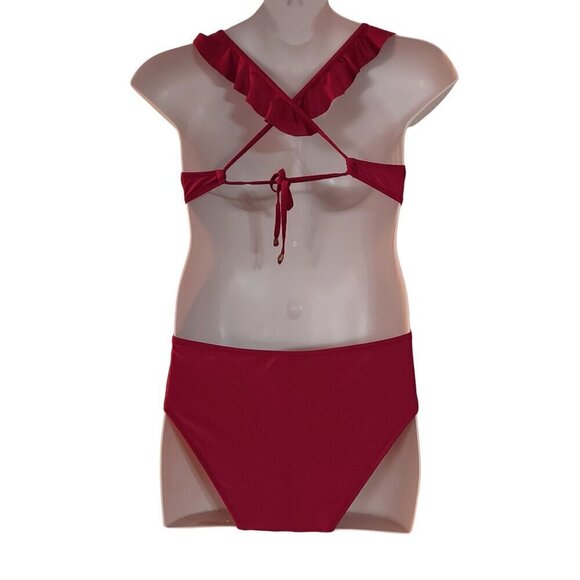 Cupshe Women's High Cut Ruffle Strap One-Piece Swimsuit - Picture 2 of 10